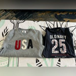 Old Navy Graphic T-Shirt and SweatShirt combo. Good Condition